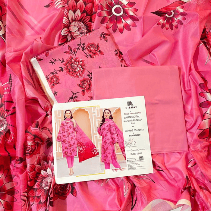 Nishat 3-Piece Lawn Digital Allover Shirt Printed Dupatta And Dyed Trouser β image 5