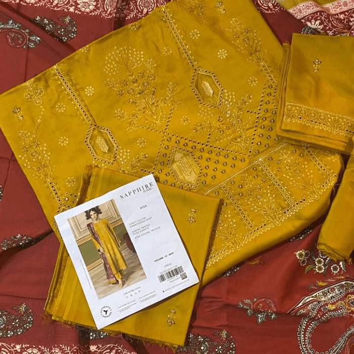 Sapphire Fancy Viscose Embroidered 3-Piece β Assorted Colours β image 5
