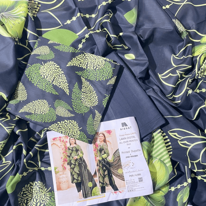 Nishat 3-Piece Lawn Digital Allover Shirt Printed Dupatta And Dyed Trouser β image 7
