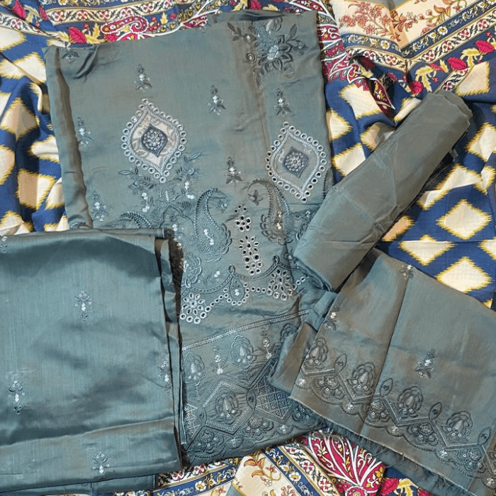 Sapphire Fancy Viscose Embroidered 3-Piece β Assorted Colours β image 4