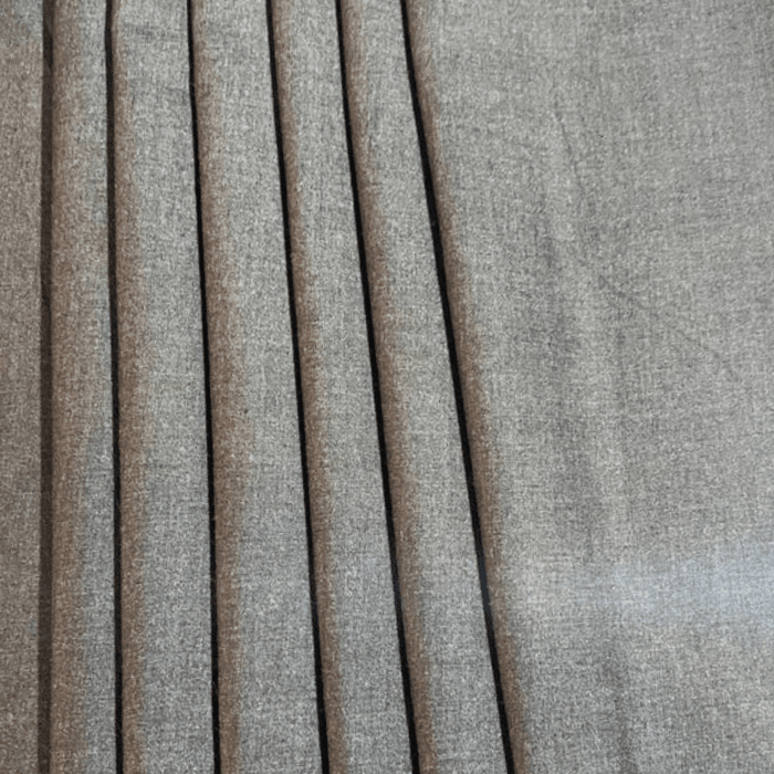 Steel gray heathered Anmol wool men's suiting fabric in pleats