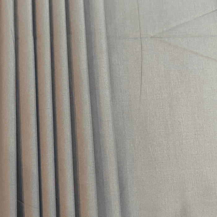 Platinum grey taupe men's suiting fabric with soft pleated drape