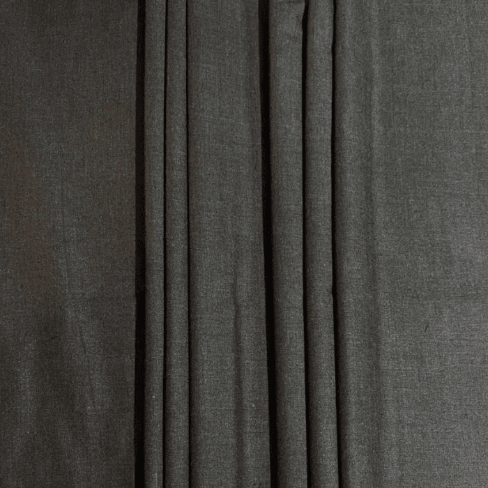 Near-black dark charcoal heathered Anmol wool men's suiting fabric drape