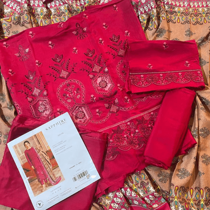 Sapphire Fancy Viscose Embroidered 3-Piece β Assorted Colours β image 1