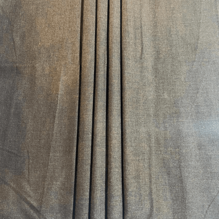 Taupe brown heathered Anmol wool men's suiting fabric in pleats