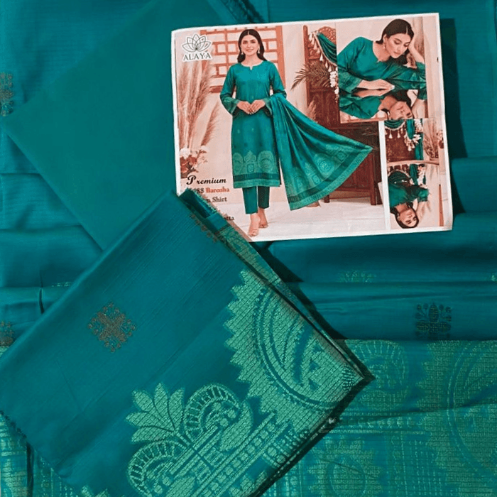 ALAYA premium 96/88 barosha lawn shirt same dupatta dyed touser