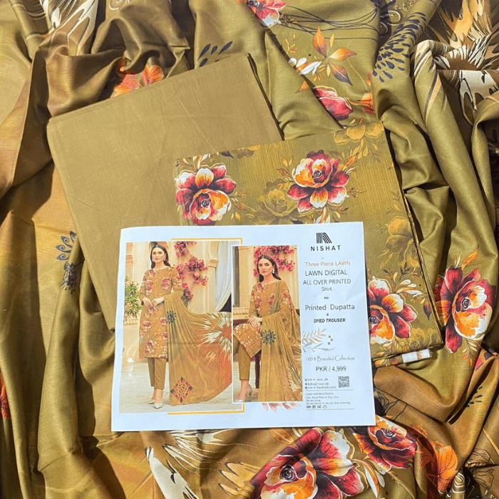 Nishat 3-Piece Lawn Digital Allover Shirt Printed Dupatta And Dyed Trouser β image 2