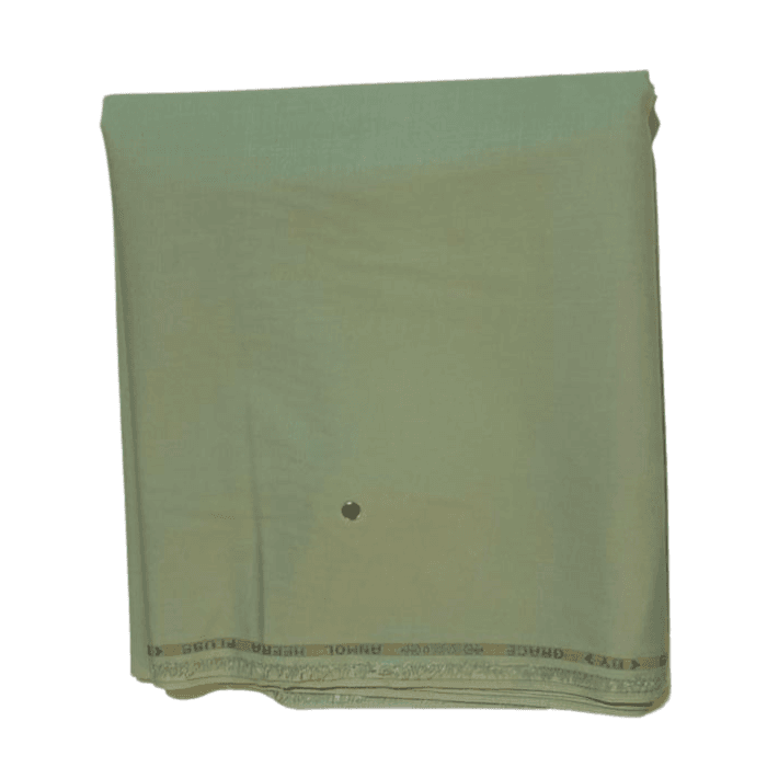 Folded pale sage green men's unstitched wash and wear suiting fabric