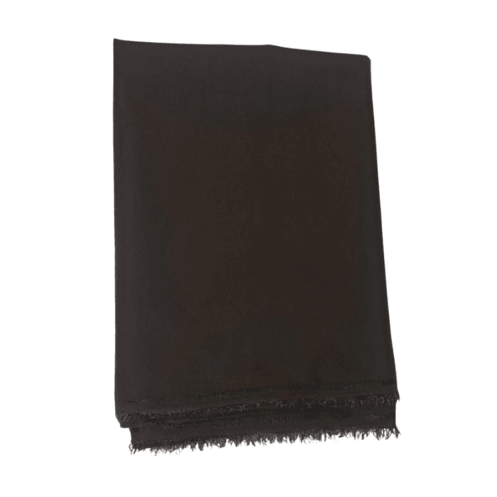 Folded dark espresso brown-black men's unstitched wash and wear suiting fabric