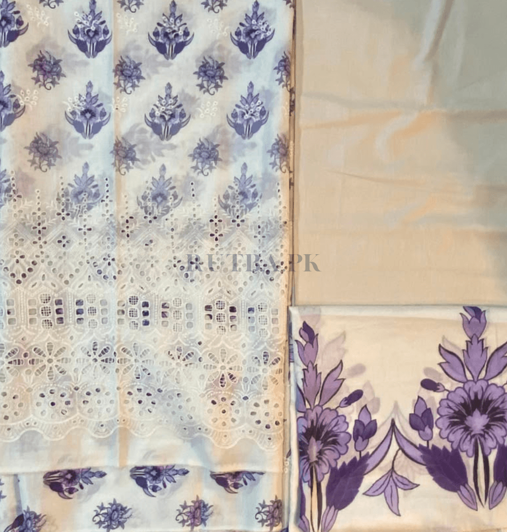 CHIKANKARI heavy daman 3piece