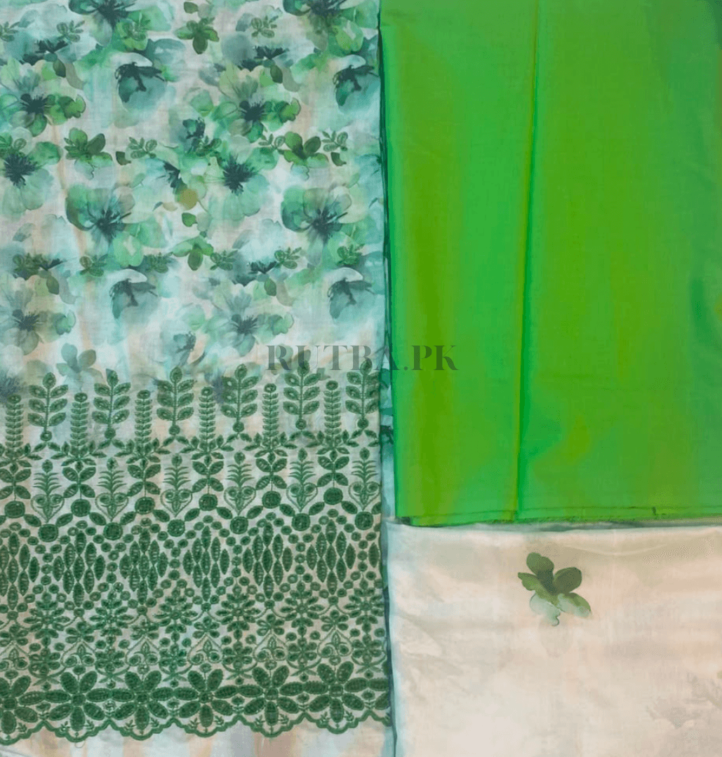 CHIKANKARI heavy daman 3piece