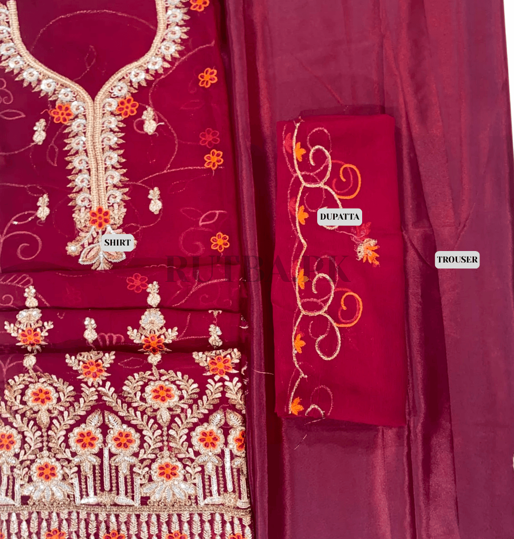 Chiffon Embroiderd 3 - Piece