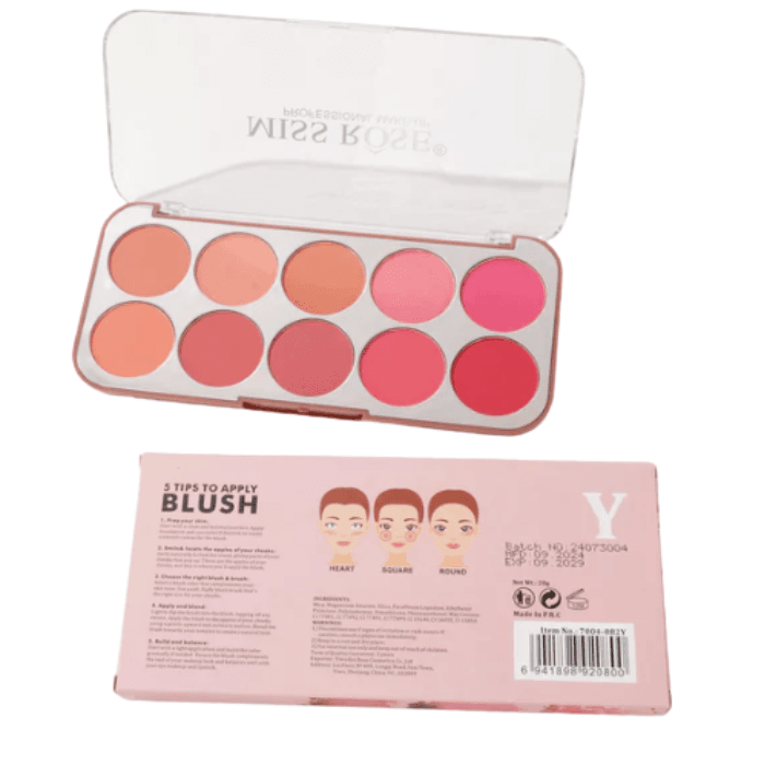 Miss Rose 10 Colors Blush On Palette