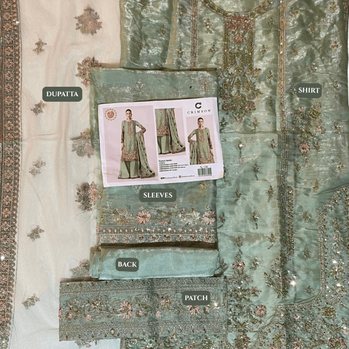 Crimson Hm Silk Fbs Net Dupatta Sl126 (kal)