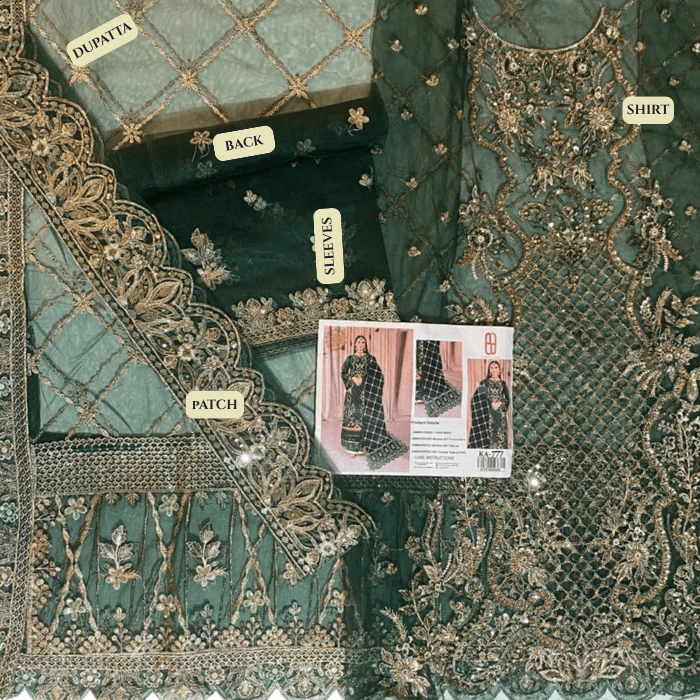 Emaan Adeel Embrioded Hm Breeze Net Fbs Organza Pallu (kal)