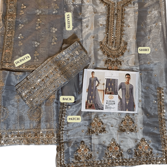 Hussan Rehar Sl122 Silk S Net Dupatta Hm (kal)