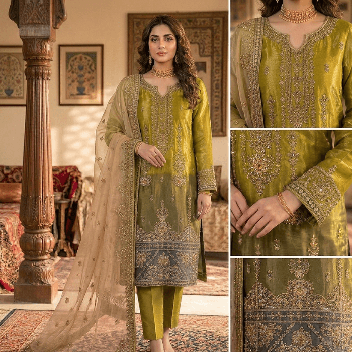 Mushq 2p Hm Silk Fbs Net Dupatta Sl132 (kal)