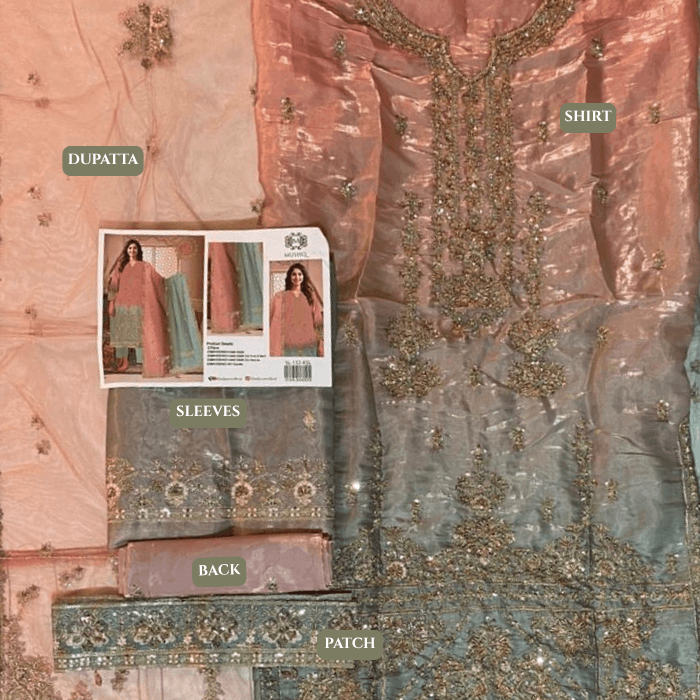 Mushq 2p Hm Silk Fbs Net Dupatta Sl132 (kal)
