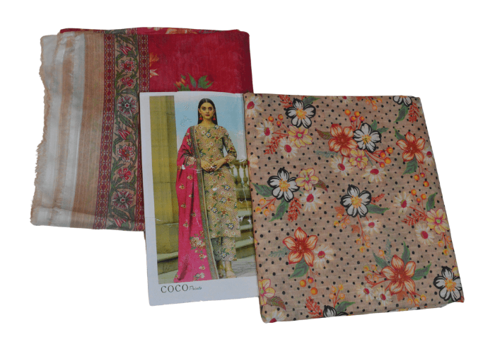 coco print  fancy lawn 3pc unstitched  