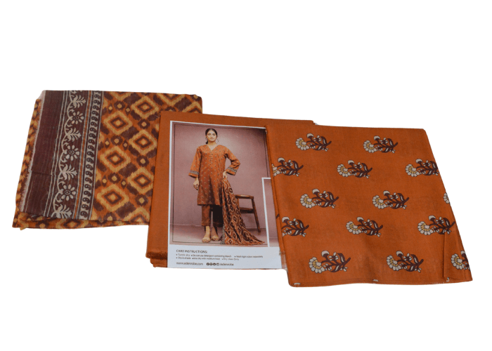 edenrobe unstitched 3pc allover printed lawn shirt trouser end