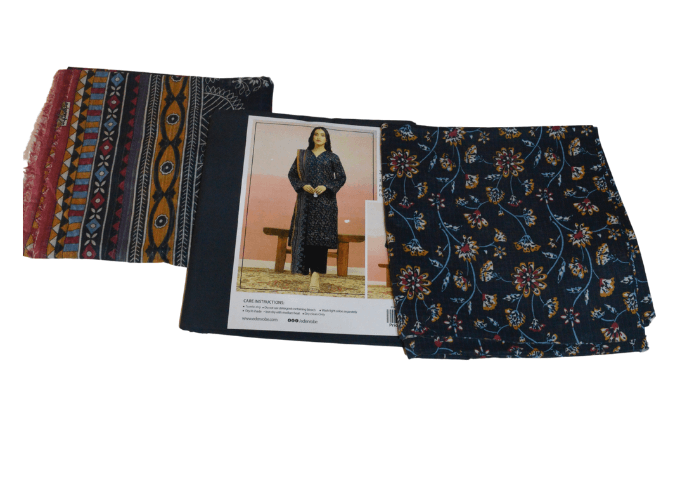 edenrobe unstitched 3pc allover printed lawn shirt trouser end