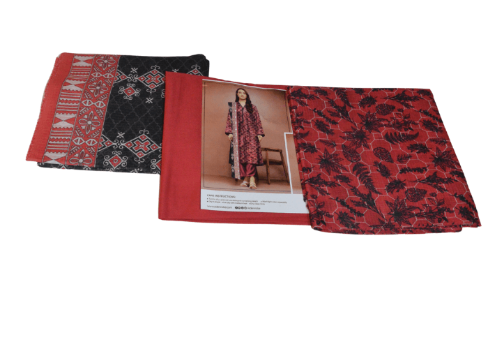 edenrobe unstitched 3pc allover printed lawn shirt trouser end