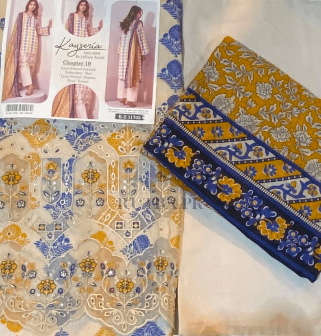 kayseria (jaffrani textile) unstitched 3pc