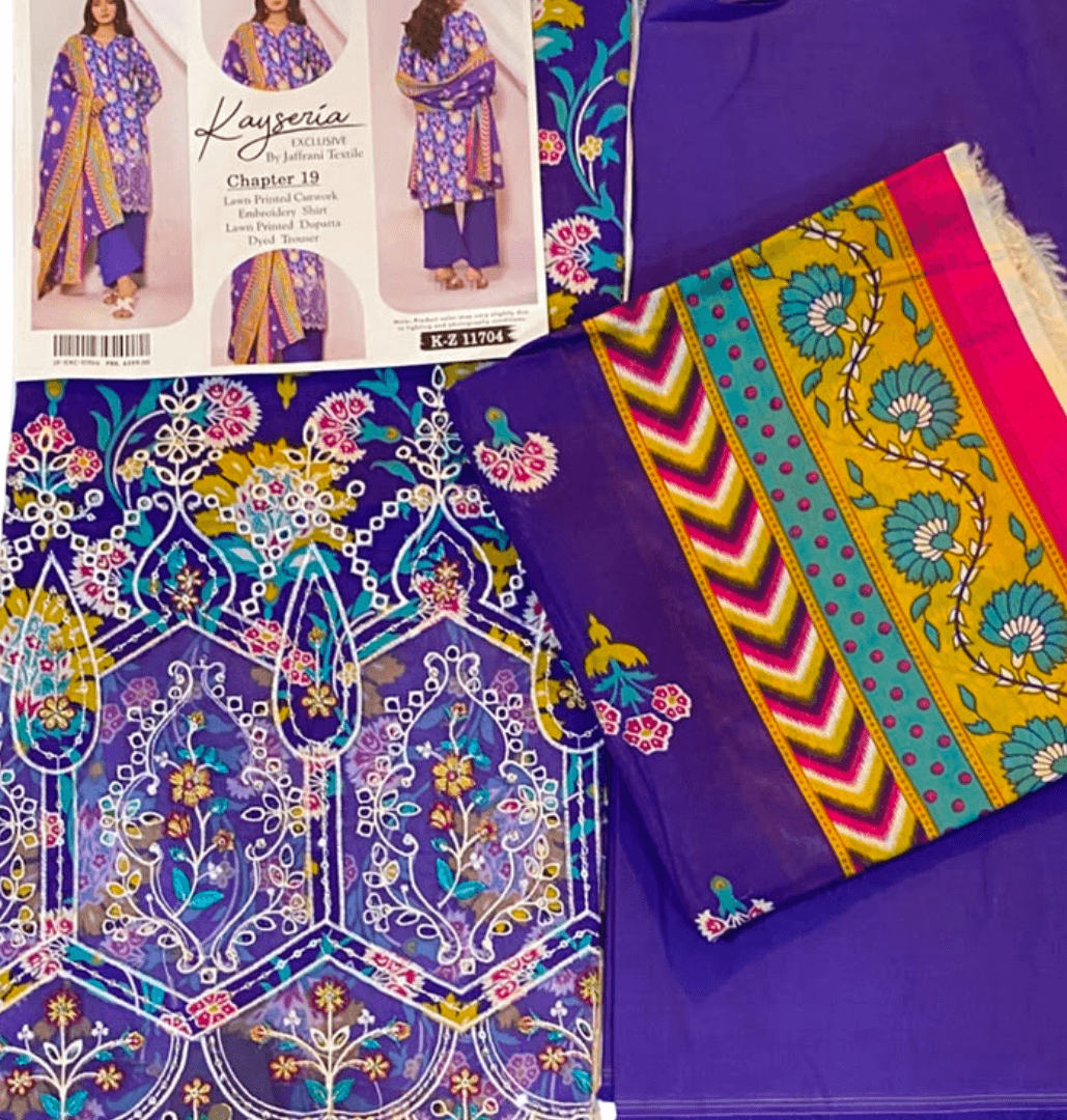 kayseria (jaffrani textile) unstitched 3pc