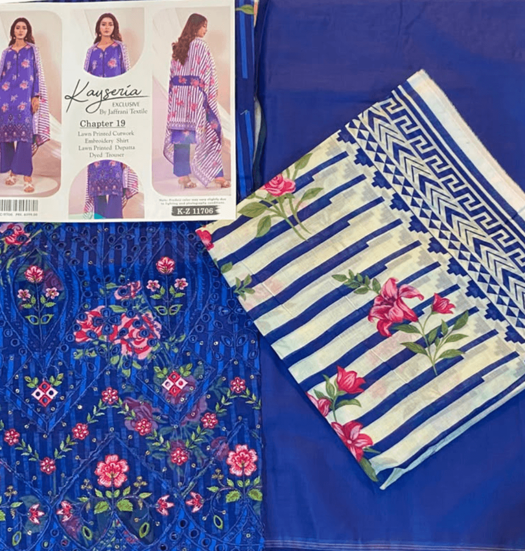 kayseria (jaffrani textile) unstitched 3pc