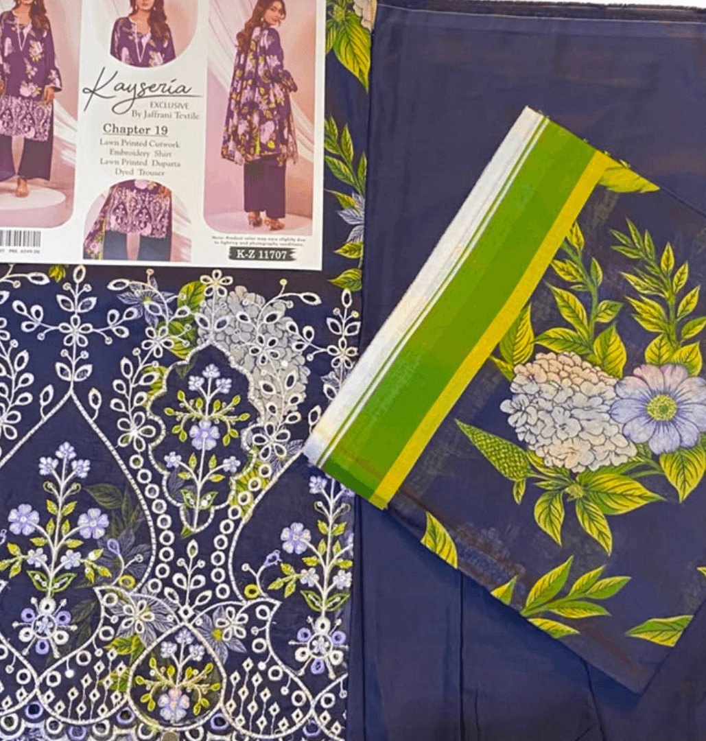kayseria (jaffrani textile) unstitched 3pc