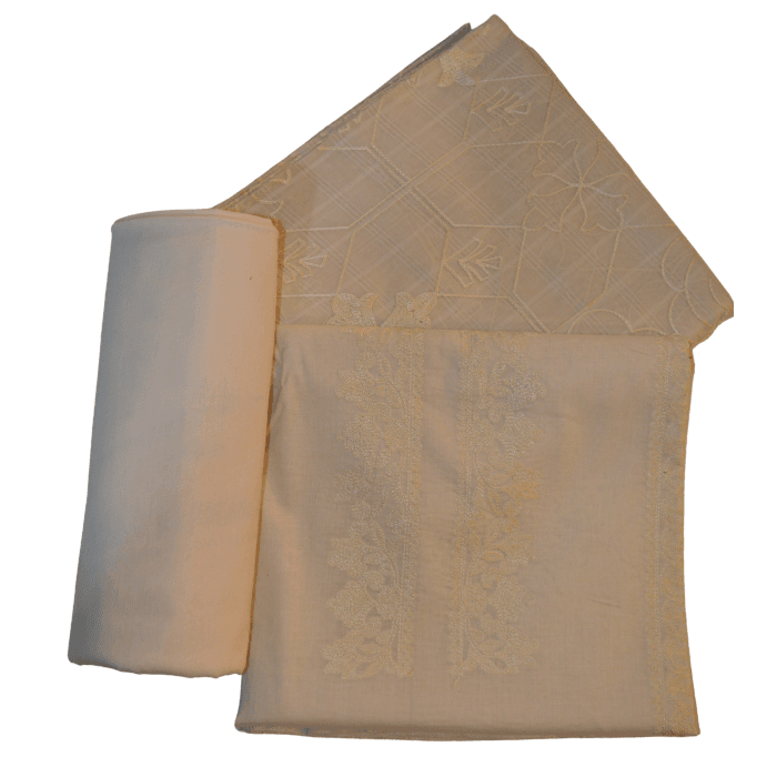 khaddi 3pc with lawn dupata 