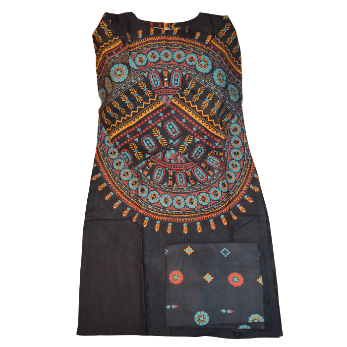 khaddi black 2p stitched suit