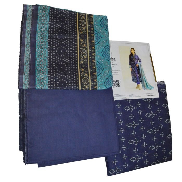 nishat printed lawn shirt dyed trouser and printed voil dupata