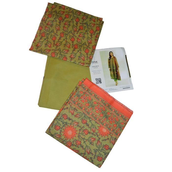 nishat printed lawn shirt dyed trouser and printed voil dupata